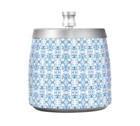 JUMBEAR Hermoso cenicero azul texturizado con tapa, resistente al viento, cenicero para interiores y exteriores, sin olor, para jardín, bar, balcón, decoración de oficina en casa