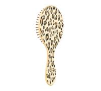 JUMBEAR Hermoso cepillo para el cabello con estampado de leopardo, masajeador de madera de bambú para todos los peinados, reduce los enredos y la rotura del cabello, promueve el crecimiento del