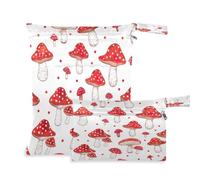 JUMBEAR Juego de bolsas húmedas y secas con diseño de hongos, impermeables, reutilizables, para viajes, playa, bebé, pañales, bolsas húmedas y secas, organizador para traje de baño y gimnasio, 2