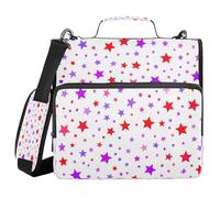 JUMBEAR Linda carpeta con cremallera de estrellas con correa para el hombro, juntas tóricas de 1.5 pulgadas, carpeta de archivos expandible, múltiples bolsillos, capacidad para 600 hojas