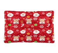 JUMBEAR Lindas alfombrillas de cama para mascotas con diseño de Papá Noel, parte inferior antideslizante, colchón para gatos y perros, camas suaves y cómodas para gatos y perros que duermen de 36 x 24