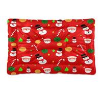 JUMBEAR Lindas alfombrillas de cama para mascotas con diseño de Papá Noel, parte inferior antideslizante, colchón para gatos y perros, camas suaves y cómodas para gatos y perros que duermen de 36 x 24