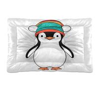 JUMBEAR Lindas alfombrillas de cama para mascotas, diseño de pingüino de Navidad, colchón antideslizante para jaula de perro, tapete para gatos y perros, camas suaves y cómodas para gatos y perros que