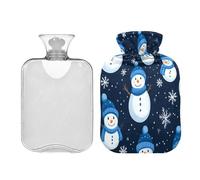 JUMBEAR Lindas bolsas de agua caliente con funda suave, bolsa de agua caliente para aliviar el dolor, 1 litro, para manos y pies, bolsas de agua caliente para dormir cómodamente