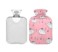 JUMBEAR Lindas botellas de agua caliente con cubierta suave, bolsa de agua caliente para aliviar el dolor, 2 L, para manos y pies, bolsas de agua caliente para dormir cómodamente