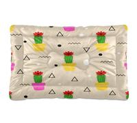 JUMBEAR Lindos tapetes de cama para mascotas con diseño de cactus en maceta, parte inferior antideslizante, colchón para gatos y perros, camas suaves y cómodas para gatos y perros que duermen de 36 x