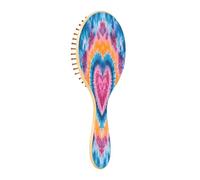 JUMBEAR Love Heart - Cepillo de pelo con teñido anudado, masajeador de madera de bambú para todos los peinados, reduce los enredos y la rotura del cabello, promueve el crecimiento del cabello