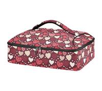 JUMBEAR Lovely Heart on Valentine's Day - Cacerola aislada para alimentos fríos o calientes, bolsa para lasaña para fiestas de comida, picnic, playa, se adapta a bandeja para hornear de 9 x 13