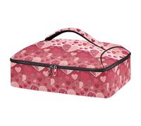 JUMBEAR Lovely Heart on Valentine's Day - Cacerola aislada para alimentos fríos o calientes, bolsa para lasaña para fiestas de comida, picnic, playa, se adapta a bandeja para hornear de 9 x 13