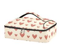 JUMBEAR Lovely Heart on Valentine's Day - Cacerola aislada para alimentos fríos o calientes, bolsa para lasaña para fiestas de comida, picnic, playa, se adapta a bandeja para hornear de 9 x 13