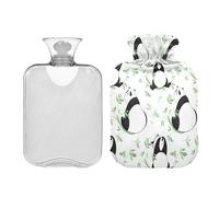 JUMBEAR Lovely Panda - Botellas de agua caliente con funda de terciopelo, bolsa de agua caliente de 1 litro para aliviar el dolor y terapia de calor frío, regalos cálidos en invierno, apto para niños