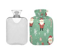 JUMBEAR Merry Christmas - Bolsas de agua caliente con cubierta suave, bolsa de agua caliente para aliviar el dolor, 2 L, para manos y pies, bolsas de agua caliente para dormir cómodamente