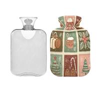 JUMBEAR Merry Christmas - Bolsas de agua caliente con cubierta suave, bolsa de agua caliente para aliviar el dolor, 2 L, para manos y pies, bolsas de agua caliente para dormir cómodamente