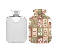 JUMBEAR Merry Christmas - Bolsas de agua caliente con cubierta suave, bolsa de agua caliente para aliviar el dolor, 2 L, para manos y pies, bolsas de agua caliente para dormir cómodamente