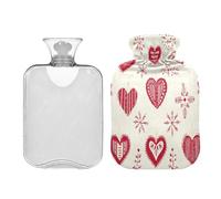JUMBEAR Merry Christmas - Bolsas de agua caliente con cubierta suave, bolsa de agua caliente para aliviar el dolor, 2 L, para manos y pies, bolsas de agua caliente para dormir cómodamente