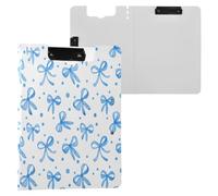 JUMBEAR Portapapeles con lazo azul A4 con clips dobles, tablero plegable con tapa, organizador personal ligero adecuado para hospitales, oficinas, escuelas, negocios, suministros de aula