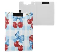 JUMBEAR Portapapeles con lazo azul, tamaño A4 con clips dobles, tablero plegable con tapa, organizador personal ligero adecuado para hospitales, oficinas, escuelas, negocios, suministros de aula
