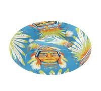 JUMBEAR Portraits Of Indian Tribes - Cama de dona calmante para perros y gatos, cama redonda de felpa para cachorros, gatitos, camas cálidas y suaves para mascotas con parte inferior antideslizante y