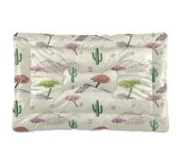 JUMBEAR Retro Hills and Cactus - Colchoneta para mascotas, colchón antideslizante para jaula de perro, gato y perro, camas suaves y cómodas para gatos y perros que duermen de 36 x 24 pulgadas