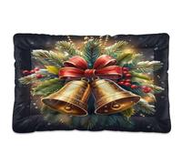 JUMBEAR Tapete de cama para mascotas con forma de campana de Navidad, antideslizante, colchón para gatos y perros, camas suaves y cómodas para gatos y perros que duermen 24 x 18 pulgadas