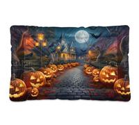 JUMBEAR Tapete de cama para mascotas de calabaza y cuervo de Halloween, con parte inferior antideslizante, colchón para gatos y perros, cama suave y cómoda para gatos y perros, 36 x 24 pulgadas