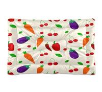 JUMBEAR Tapete de cama para mascotas de verduras y frutas, parte inferior antideslizante, colchón para gatos y perros, cama suave y cómoda para gatos y perros que duermen 24 x 18 pulgadas
