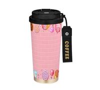 JUMBEAR Taza de viaje aislada al vacío para helado, tazas de viaje reutilizables para café, taza de café de acero inoxidable de doble pared a prueba de fugas con tapa para bebidas frías y calientes