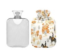 JUMBEAR Western Desert Cowboy - Bolsas de agua caliente con cubierta suave, bolsa de agua caliente para aliviar el dolor, 1 litro, para manos y pies, bolsas de agua caliente para dormir cómodamente