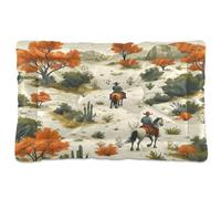 JUMBEAR Western North American Cowboy - Cama para mascotas, colchón antideslizante para perros, gatos y perros, camas suaves y cómodas para gatos y perros, 36 x 24 pulgadas