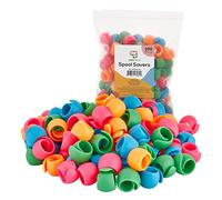 JumblCrafts 100 piezas. Protectores de carretes de hilo para hilos de coser/bordar: los protectores de carretes flexibles evitan los extremos sueltos y los enredos de hilos