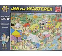 Jumbo- Jan Van Haasteren, Camping in The Forest, 2000 Piece Jigsaw Puzzle Oso Rompecabezas, Multicolor (19087)