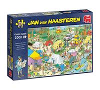 Jumbo- Jan Van Haasteren, Camping in The Forest, 2000 Piece Jigsaw Puzzle Oso Rompecabezas, Multicolor (19087)