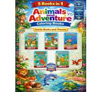Jumbo Animals & Adventure Coloring Book 5 Themes in 1 book for Kids Ages - 3-6 Single-Sided Pages: Kids Coloring Book Ages 3-6 | 5-in-1 Animal Themes ... No Bleed-Through for Toddlers & Preschoolers