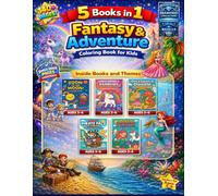 Jumbo Book Fantasy & Adventure Themes: 5 Themes in 1 book - single sided pages: 5-in-1 Coloring Book for Ages 3-6 | Unicorns, Princesses, Mermaids, ... Kids | Big Simple Pages for Fun & Learning