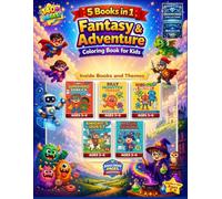 Jumbo Book Fantasy & Adventure Themes: 5 Themes in 1 book - single-sided pages: 5-in-1 Fantasy & Adventure Coloring Book for Kids Ages 3-6 - Superheroes, Monsters, Robots, Knights & Magic!