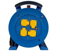 Jumbo Cable 2.0 25 m H07RN-F 3G2,5 mm² azul con 4 enchufes de protección de contacto amarillos