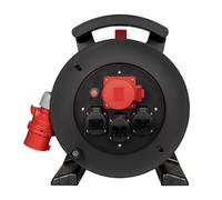 Jumbo - Carrete de cable 2.0 25 m H07RN-F 5G2.5mm² negro 3x230V + 1 CEE 16A 5 pines 6H