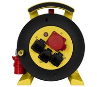 Jumbo - Carrete de cable 2.0 25 m H07RN-F 5G2.5mm² negro 3x230V + 1 CEE 16A 5 pines 6H