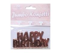 Jumbo Confeti Happy Birthday, oro rosa