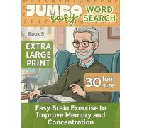 Jumbo Easy Word Search for Seniors: 50 Extra Large Print Puzzles with Big Letters (30 size Font) - Perfect Gift for Adults and Older Adults, for Retirement