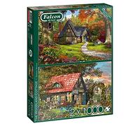 Jumbo, Falcon de Luxe Woodland Cottages, Rompecabezas para Adultos, 2 x 1000 Piezas