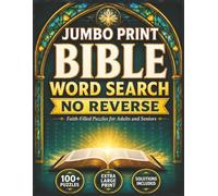 Jumbo Print Bible Word Search No Reverse: Over 100 Easy Faith-Filled Puzzles for Adults and Seniors | Huge 20+ PT Print for Low Vision Needs | An ... x 11 Inches (No Reverse Word Search Books)