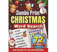 Jumbo Print Christmas Word Search (72 pt Font): Cozy Puzzles for Fun and Relaxation: Brain-Boosting Holiday Games for Seniors, Teens, and Adults with Low Vision