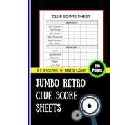 Jumbo Retro Clue Score Sheets: 150-Page Deluxe Detective Notepad for Clue & Cluedo | Ultimate Replacement Pad with Deduction Grid | Premium Board Game Accessories for Master Detectives & Game Night | 6 x 9 Inches