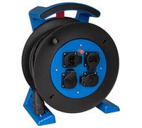 JUMBO Tambor de cable 2.0 | 40 m cable de goma H07RN-F 3G1,5 mm² | 4 x enchufes de contacto | interruptor de protección térmica | diseño ergonómico | obras e industria | fabricado en Alemania