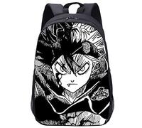 JUMBOZ Black Clov-er Mochilas Escolares, Capacidad Grande Anime Mochila de Impresión 3D, Bolsas de Escuela Multifuncional para Niños y Niñas -Multicolor 7||30 * 14 * 44cm