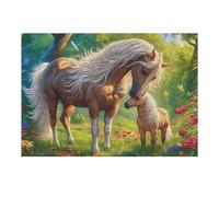 Jument et Son Poulain Puzzle 300 Piezas Impossible Creativo Único Bêtes enchantées lumineuses Rompecabezas 3D Obra De Arte para Toda La Familia Juguete Educativo Decoración 300 PCS