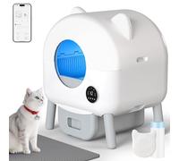 Jummico Arenero Gatos Autolimpiable Grande, 95L+15L Arenero Automatico Gatos, con Iluminación Interior Regulable, Desodorización, Control vía App, Monitoreo de Salud con IA