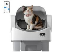 Jummico Arenero Gatos Autolimpiable Grande con Diseño Abierto - Arenero Inteligente con Control vía App, Sensores de Seguridad, para Gatos de hasta 10kg, con Alfombrilla y Escalón