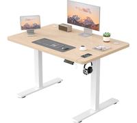JUMMICO Escritorio eléctrico de Altura Ajustable con Puerto de Carga USB, Escritorio de Altura Ajustable, Escritorio ergonómico de 100 x 60 cm, Color Beige